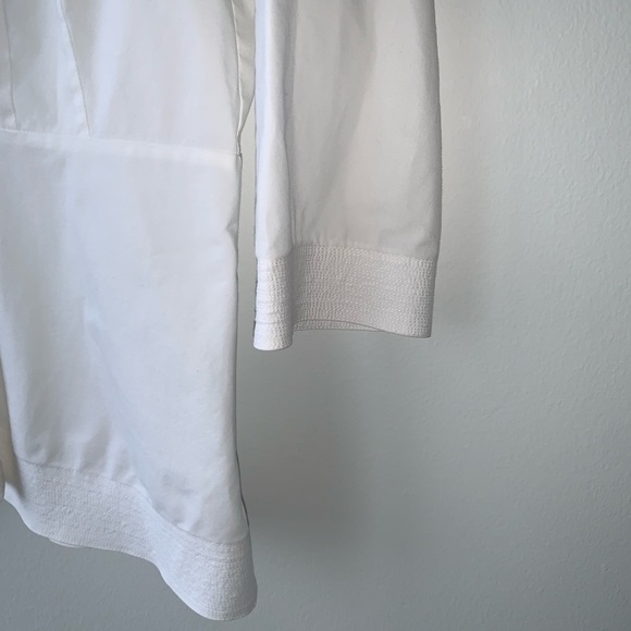 Lafayette 148 New York Button Down Quarter Length Sleeves Shirt White SZ 4 Small - Picture 6 of 6